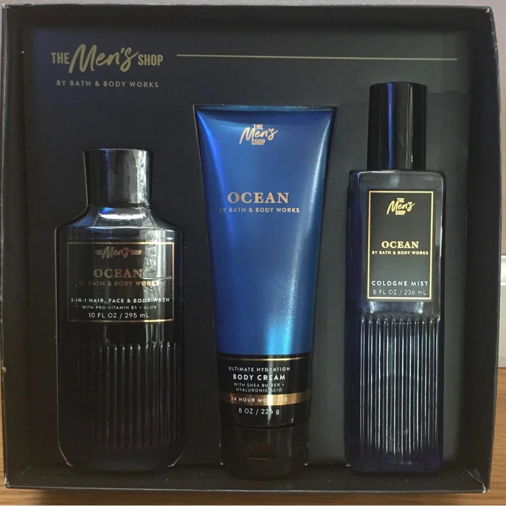 Bath & Body Works Ocean 3Piece Mens Set - Blue
